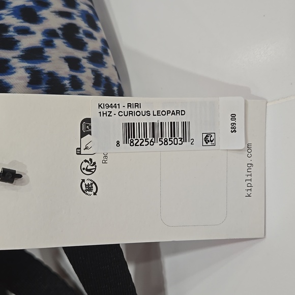 Kipling Bag Crossbody Small two slip compartments Leopard NEW - Picture 17 of 17